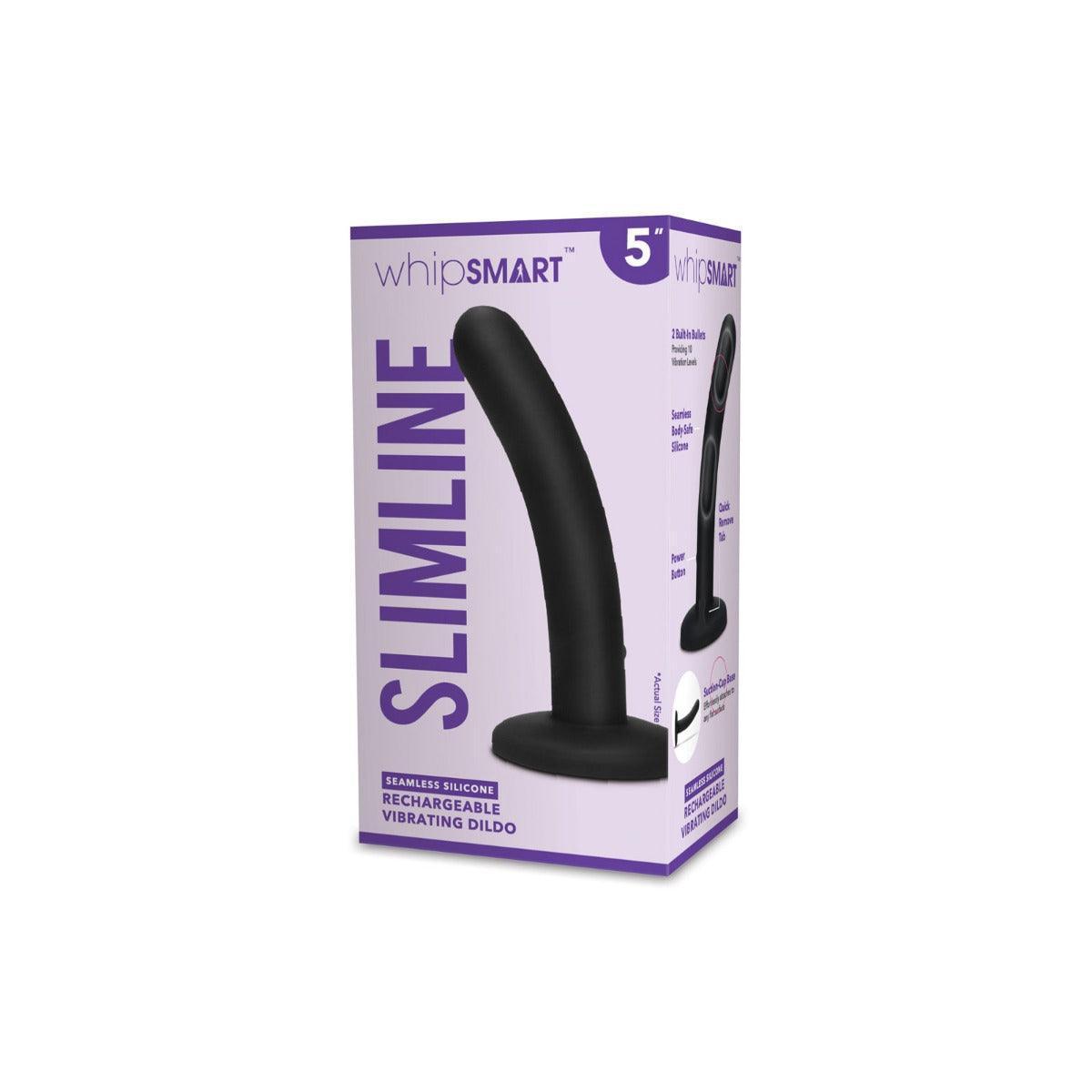 Whipsmart 5 inch Rechargeable Slimline Vibrating Dildo - Black