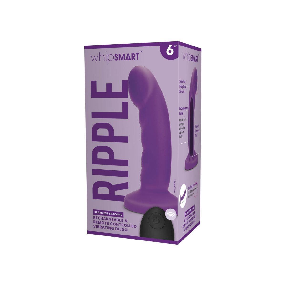 Whipsmart 6 Inch Curved Ripple Remote Control Dildo - Purple